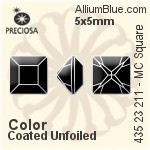Preciosa MC Square MAXIMA Fancy Stone (435 23 615) 5x5mm - Color Unfoiled