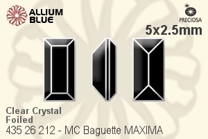 Preciosa MC Baguette MAXIMA Fancy Stone (435 26 212) 5x2.5mm - Clear Crystal With Dura™ Foiling