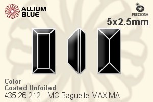 PRECIOSA Baguette MXM 5x2.5 jet U Hem