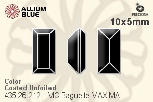 Preciosa プレシオサ MC マシーンカットBaguette MAXIMA マキシマ ファンシーストーン (435 26 212) 10x5mm - カラー（コーティング） 裏面にホイル無し