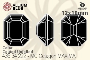 Preciosa MC Octagon MAXIMA Fancy Stone (435 34 222) 12x10mm - Color (Coated) Unfoiled