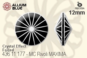 寶仕奧莎 機切衛星石 MAXIMA 美飾瑪 (436 11 177) 12mm - 白色（鍍膜） DURA™耐用金屬箔底