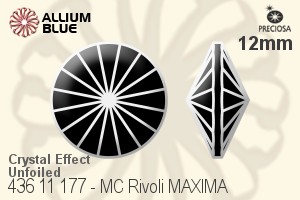 Preciosa MC Rivoli MAXIMA (436 11 177) 12mm - Crystal Effect Unfoiled