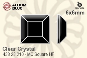 Preciosa MC Square Flat-Back Hot-Fix Stone (438 23 210) 6x6mm - Clear Crystal