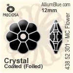 寶仕奧莎 機切Flower 301 手縫石 (438 52 301) 12mm - 透明白色 無水銀底