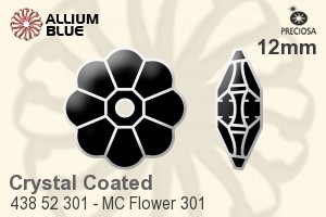 Preciosa プレシオサ MC マシーンカットFlower 301 ソーオンストーン (438 52 301) 12mm - クリスタル エフェクト 裏面にホイル無し