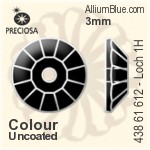 寶仕奧莎 機切Loch 玫瑰 VIVA 1H 手縫石 (438 61 612) 3mm - 透明白色 銀箔底