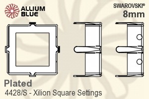 スワロフスキー XILION Squareファンシーストーン石座 (4428/S) 8mm - メッキ