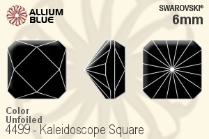 スワロフスキー Kaleidoscope Square ファンシーストーン (4499) 6mm - カラー 裏面にホイル無し