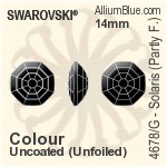 施華洛世奇 Solaris (局部磨砂) 花式石 (4678/G) 8mm - 透明白色 白金水銀底