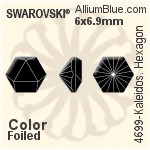 スワロフスキー Kaleidoscope Hexagon ファンシーストーン (4699) 9.4x10.8mm - クリスタル 裏面プラチナフォイル