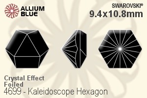 施華洛世奇 Kaleidoscope Hexagon 花式石 (4699) 9.4x10.8mm - 白色（半塗層） 白金水銀底