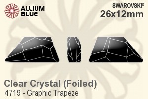 スワロフスキー Graphic Trapeze ファンシーストーン (4719) 26x12mm - クリスタル プラチナフォイル