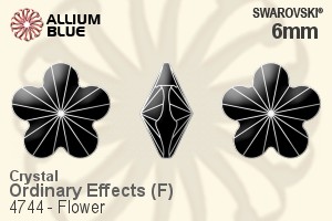 スワロフスキー Flower ファンシーストーン (4744) 6mm - クリスタル エフェクト 裏面プラチナフォイル