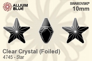 Swarovski Star Fancy Stone (4745) 10mm - Clear Crystal With Platinum Foiling