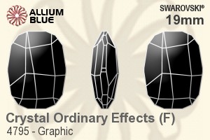 スワロフスキー Graphic ファンシーストーン (4795) 19mm - クリスタル エフェクト 裏面プラチナフォイル