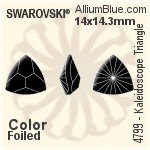 スワロフスキー Kaleidoscope Triangle ファンシーストーン (4799) 9.2x9.4mm - クリスタル エフェクト 裏面にホイル無し