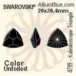 スワロフスキー Kaleidoscope Triangle ファンシーストーン (4799) 20x20.4mm - クリスタル エフェクト 裏面にホイル無し