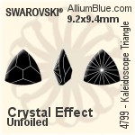 Swarovski Kaleidoscope Triangle Fancy Stone (4799) 20x20.4mm - Clear Crystal With Platinum Foiling