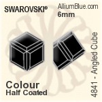 施華洛世奇 Angled Cube 花式石 (4841) 4mm - 白色（半塗層） (Full Coated) 無水銀底
