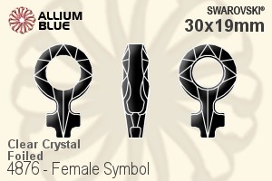 スワロフスキー Female Symbol ファンシーストーン (4876) 30x19mm - クリスタル 裏面プラチナフォイル