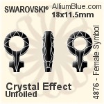 スワロフスキー Female Symbol ファンシーストーン (4876) 18x11.5mm - クリスタル 裏面にホイル無し