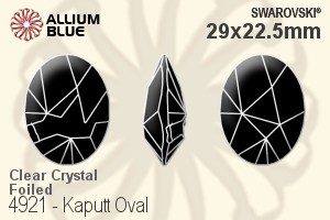 スワロフスキー Kaputt Oval ファンシーストーン (4921) 29x22.5mm - クリスタル 裏面プラチナフォイル