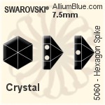 Swarovski Hexagon Spike (Two Holes) Bead (5060) 7.5mm - Crystal Effect