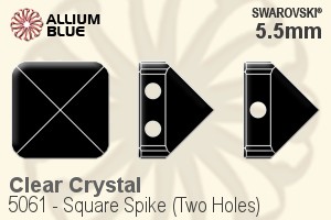 Swarovski Square Spike (Two Holes) Bead (5061) 5.5mm - Clear Crystal