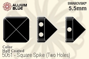 施華洛世奇 正方形 Spike (Two Holes) 串珠 (5061) 5.5mm - 顏色（半塗層）