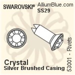 Swarovski Rivet (53001), Silver Plated Casing, With Stones in SS29 - Crystal Effects