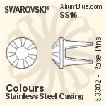 スワロフスキー Rose Pin (53301), ステンレススチールケーシング, SS10ストーン付き - クリスタルエフェクト