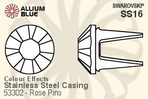 Swarovski Rose Pin (53302), Stainless Steel Casing, With Stones in SS16 - Color Effects