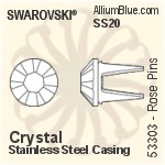 スワロフスキー Rose Pin (53301), ステンレススチールケーシング, SS10ストーン付き - カラーエフェクト
