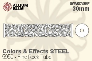 Swarovski Fine Rock Tube Bead (5950) 30mm - Colors & Effects STEEL