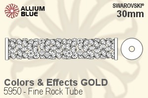 Swarovski Fine Rock Tube Bead (5950) 30mm - Colors & Effects GOLD