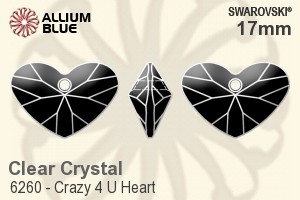 スワロフスキー Crazy 4 U Heart ペンダント (6260) 17mm - クリスタル