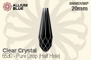 Swarovski Pure Drop (Half Hole) Pendant (6530) 20mm - Clear Crystal