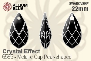 スワロフスキー Metallic Cap Pear-shaped ペンダント (6565) 22mm - クリスタル エフェクト