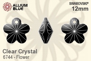 Swarovski Flower Pendant (6744) 12mm - Clear Crystal