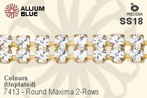 Preciosa Round Maxima 2-Rows Cupchain (7413 7176), Unplated Raw Brass, With Stones in SS18 - Colours