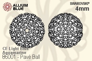 Swarovski Pavé Ball (86001) 4mm - Light Blue / Aquamarine