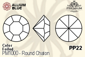 PREMIUM CRYSTAL Round Chaton PP22 Light Sapphire F