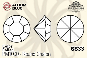 PREMIUM CRYSTAL Round Chaton SS33 Light Rose F