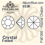 PREMIUM Round Chaton (PM1000) SS38 - Clear Crystal With Foiling