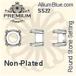 PREMIUM Round Stone Setting (PM1100/S), No Hole, SS26 (5.6 - 5.8mm), Unplated Brass