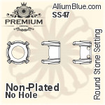 PREMIUM Round Stone Setting (PM1100/S), With Sew-on Holes, SS47 (10.2 - 10.5mm), Unplated Brass