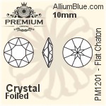 PREMIUM Flat Chaton (PM1201) 10mm - Crystal Effect With Foiling