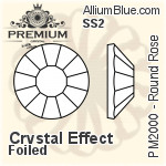 PREMIUM Round Rose Flat Back (PM2000) SS3 - Color Effect With Foiling