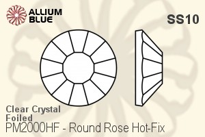 Premium Crystal Iron-On Rhinestone Hot-Fix SS10 - Clear Crystal With Foiling
